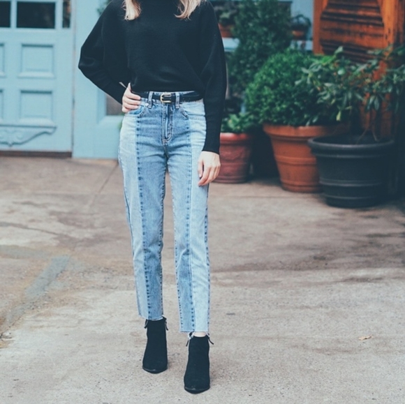 Garage Two-Tone High Rise Mom Jeans Size 1 - Picture 15 of 16